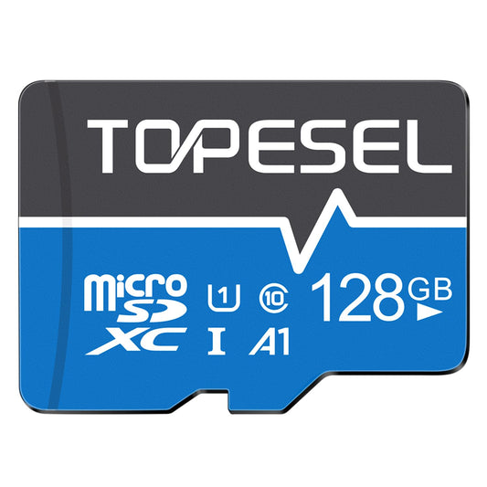 TOPESEL 128GB Micro SD Card with Adapter Class 10 Micro SDXC Card UHS-1 Memory Card High Speed TF Card for Camera, Smartphone, Tablet(1Pack 128GB)