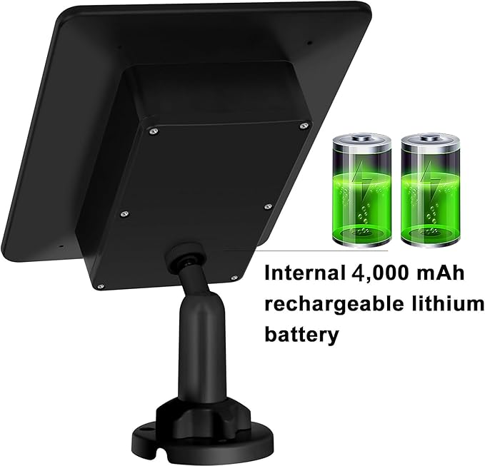 1Pack Trail Cameras Solar Panel 12V/1A 6V/1.5A with Build-in 4000mAh Rechargeable Lithium Battery IP66 Waterproof Hunting Accessory Compatible with Hunting Game Cameras or Deer Feeder
