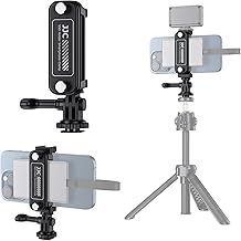 JJC SSD Holder Bracket for Samsung T5 T7 T9, Phone Tripod Mount with Clip for Apple iPhone 13 14 15 16, Samsung Smartphone, Cold Shoe Mount for Vlog Vlogging - Image 1