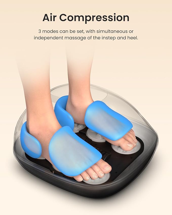 RENPHO Foot Massager with Heat, 3 Air Compression Modes & Levels, Full-Foot Kneading Shiatsu Foot Massage for Plantar Fasciitis & Neuropathy, Christmas Gifts for Women Men Size up to 13