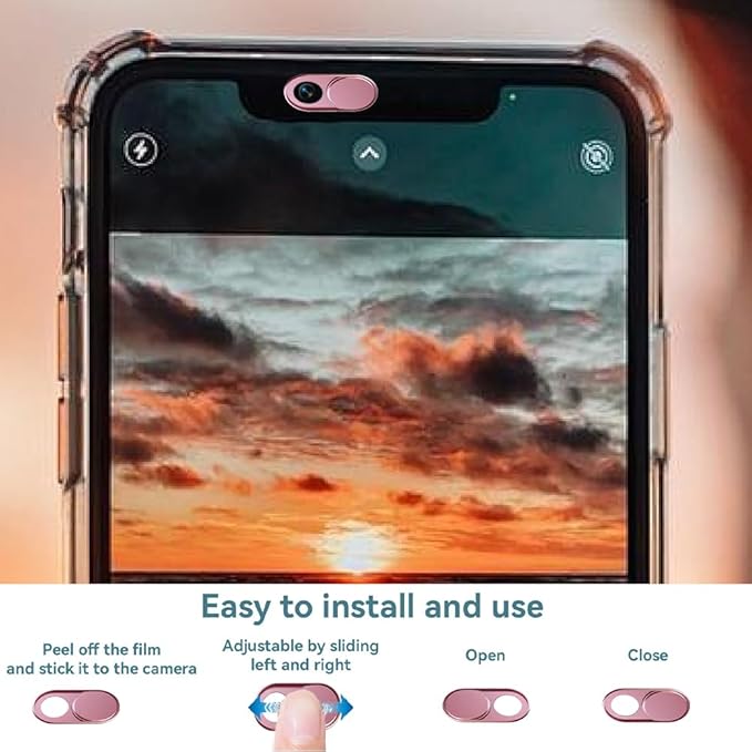3Pcs Laptop Camera Cover Pink 0.04 Inch Ultra Thin Webcam Cover Slide Metal for Mini PC Phone Laptop Desktop Tablet Aluminum Durable Phone Privacy Protectors for Home Office Travel Use