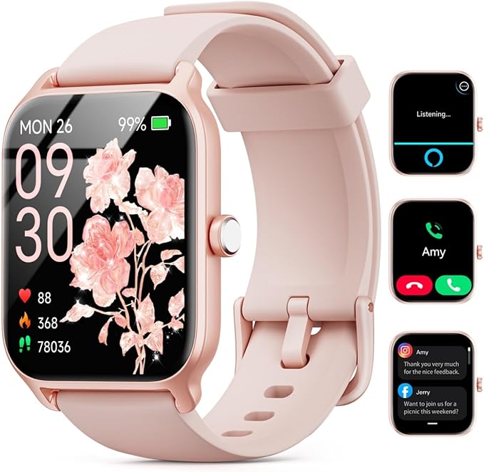 Smart Watch with Bluetooth Calls Heart Rate SpO2 Monitor and 120 Sport Modes for Women