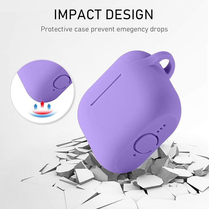 Maxjoy for Apple Airpods 4th Generation Case Cover(2024), Silicone Case with Cleaner Kit & Keychain Compatible Compatible with Airpods 4 case for Women,Men(Violet)