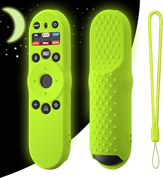 Hi Color Remote Cover for Vizio TV Remote XRT270 Smart TV Remote 2023, Silicone Vizio Remote Control Case Cover for VIZIO XRT270 Silicone Sleeve with Lanyard(Glow Green)