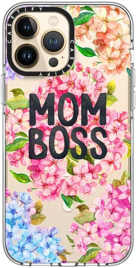 CASETiFY Clear iPhone 13 Pro Max Case [Not Yellowing / 6.6 ft. 3X Military Grade Drop Protection/Compatible with Magsafe] - MOM BOSS - Clear