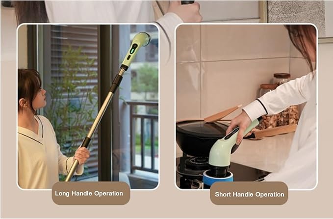 Electric Scrubber, Cordless ful gor Bathtubs Solar Panels Washbasins Window Tiles, Includes 3 B Heads