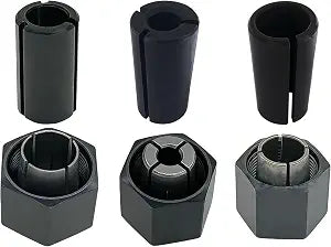 Collet Chuck Nut Set with Reducer Sleeves Fits Dewalt DW6214 DW618 Router