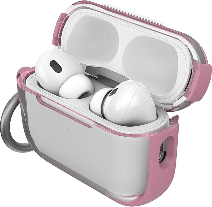 OtterBox - AirPods Pro Case, 2nd Generation - Clear Protective Case with Carabiners, Wireless Charging Compatible (Sweet Crystal)