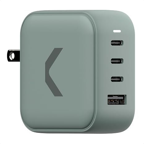 CLEMM Core 100W Fast Charging Power Adapter for MacBook Pro, iPhone 17/16/15/14/13/12/11/X, iPad, Samsung Galaxy S24/S23 & More - GaN, PD 3.0, QC 4.0, PPS, USB-C × 3 & USB-A × 1, Clemm Gray
