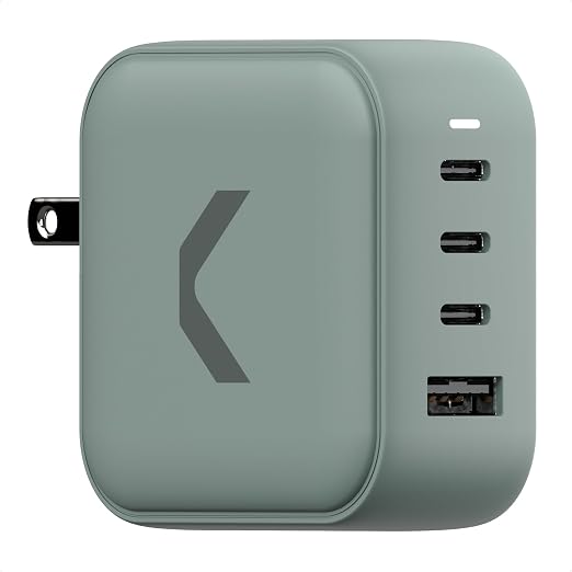 CLEMM Core 100W Fast Charging Power Adapter for MacBook Pro, iPhone 17/16/15/14/13/12/11/X, iPad, Samsung Galaxy S24/S23 & More - GaN, PD 3.0, QC 4.0, PPS, USB-C × 3 & USB-A × 1, Clemm Gray
