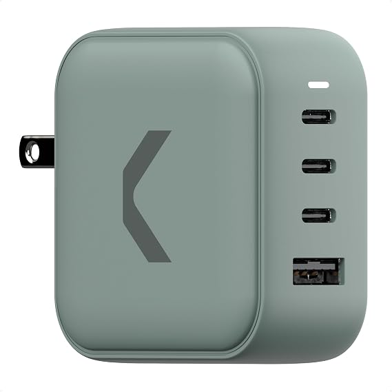 CLEMM Core 100W Fast Charging Power Adapter for MacBook Pro, iPhone 17/16/15/14/13/12/11/X, iPad, Samsung Galaxy S24/S23 & More - GaN, PD 3.0, QC 4.0, PPS, USB-C × 3 & USB-A × 1, Clemm Gray
