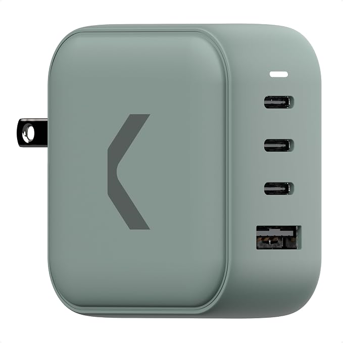 CLEMM Core 100W Fast Charging Power Adapter for MacBook Pro, iPhone 17/16/15/14/13/12/11/X, iPad, Samsung Galaxy S24/S23 & More - GaN, PD 3.0, QC 4.0, PPS, USB-C × 3 & USB-A × 1, Clemm Gray