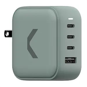 CLEMM Core 100W Fast Charging Power Adapter for MacBook Pro, iPhone 17/16/15/14/13/12/11/X, iPad, Samsung Galaxy S24/S23 & More - GaN, PD 3.0, QC 4.0, PPS, USB-C × 3 & USB-A × 1, Clemm Gray