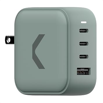 CLEMM Core 100W Fast Charging Power Adapter for MacBook Pro, iPhone 17/16/15/14/13/12/11/X, iPad, Samsung Galaxy S24/S23 & More - GaN, PD 3.0, QC 4.0, PPS, USB-C × 3 & USB-A × 1, Clemm Gray