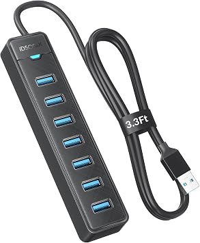 IDsonix 7 Ports USB 3.0 Hub for Laptop, PC, 5Gbps SuperSpeed