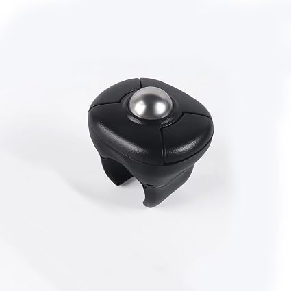 Dual-Mode Ring Trackball Mouse, Wireless Finger Mouse Bluetooth 5.0 + 2.4G USB, Rechargeable, Compatible with Windows/Android/Mac/iOS, PowerPoint/Keynote Presentation Remote for Phone/Tablet/Laptop