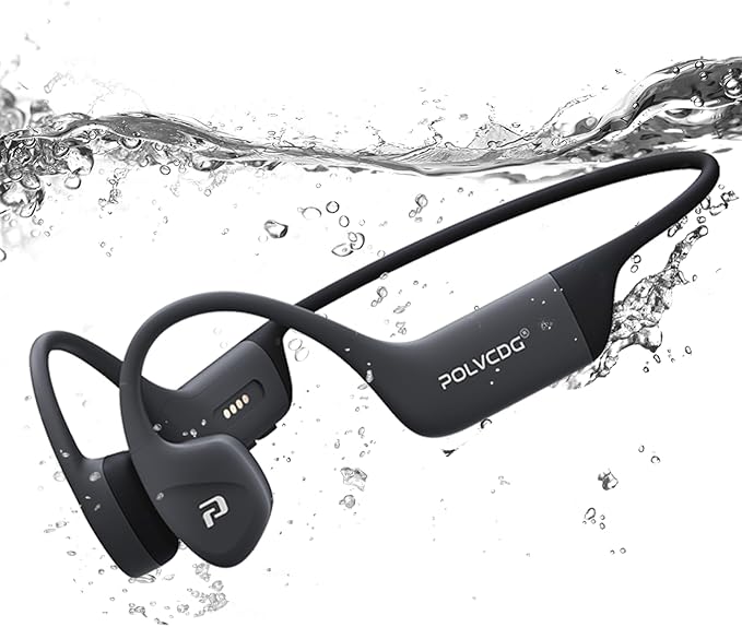 Bone Conduction Headphones,IPX8 Waterproof Swimming Headphones,32GB Memory Open Ear Headphones with Mic,Wireless Bluetooth Earbuds Underwater Sport Earphones for Workout Running Cycling Gift
