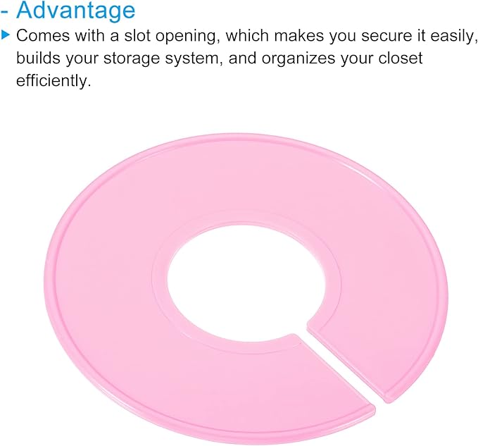 PATIKIL Clothes Dividers, 12 Pack Closet Clothing Rack Size Dividers Blank Labels Sorting Round Separator for Closet, Pink