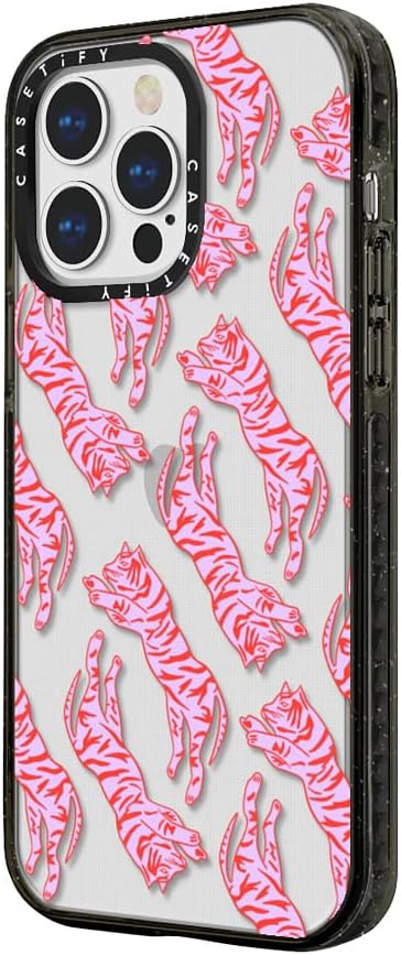 CASETiFY Impact iPhone 13 Pro Case [6.6ft Drop Protection] - Tigers by Grace Owen - Clear Black