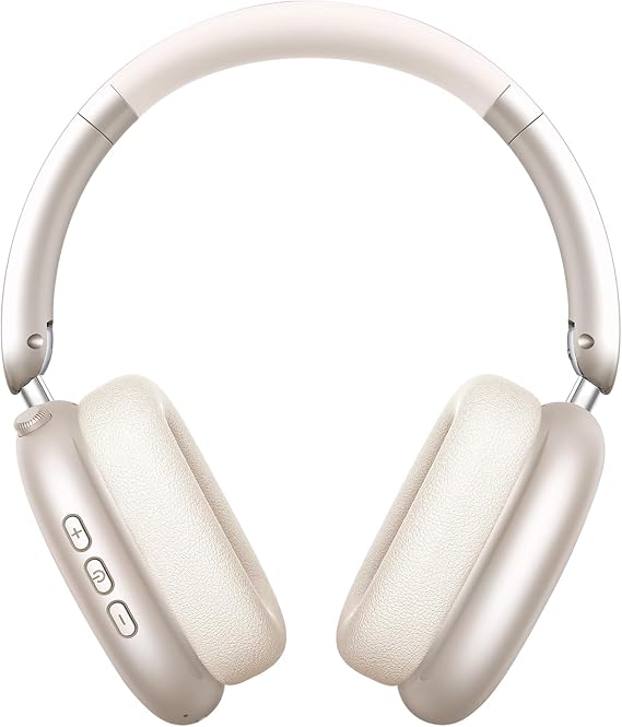 Wentronic Y01 Wireless Noise Canceling Headphones Bluetooth 5.3 Over Ear Headphones with Microphone, Hi-Res Audio, 48H Playtime, Foldable Comfortable Earpads,Compatible with iOS,Android,PC, Starlight