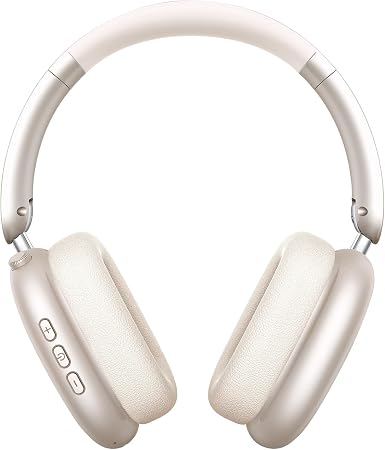 Wentronic Y01 Wireless Noise Canceling Headphones Bluetooth 5.3 Over Ear Headphones with Microphone, Hi-Res Audio, 48H Playtime, Foldable Comfortable Earpads,Compatible with iOS,Android,PC, Starlight