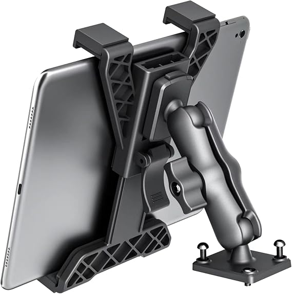 OHLPRO Heavy Duty Drill Base Tablet Holder Car Mount Dashboard for 7" - 11.5" Tablets, iPad/iPad Mini Samsung Galaxy, Multi-Angle, Industrial, Black
