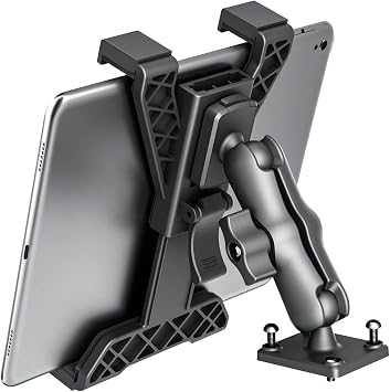 OHLPRO Heavy Duty Drill Base Tablet Holder Car Mount Dashboard for 7" - 11.5" Tablets, iPad/iPad Mini Samsung Galaxy, Multi-Angle, Industrial, Black