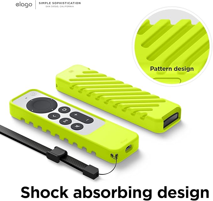 elago R3 Protective Case Compatible with 2022 Apple TV Siri Remote 3rd Generation, Compatible with 2021 Apple TV Siri Remote 2nd Gen - Great Grip, Shock Absorption, Drop Protection [Neon Yellow]