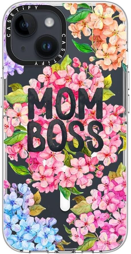CASETiFY Clear iPhone 14 Case [Not Yellowing / 6.6 ft. 3X Military Grade Drop Protection/Compatible with Magsafe] - MOM BOSS - Clear