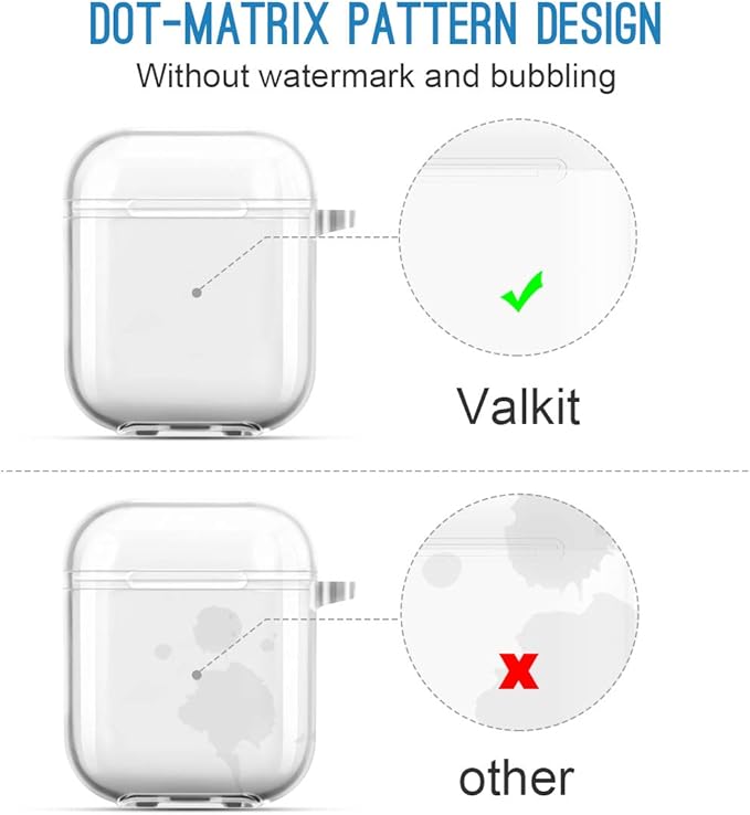 Valkit Compatible AirPod Case Cover, Clear Airpods Case with Keychain Soft TPU Protective Cover Shockproof Case for Girls Women Men Compatible with Apple AirPods Charging Case 2 & 1 - Transparent