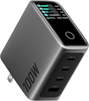 USB C Charger Block 100W, 4-Port GaN Fast Wall Charger with Smart Display, Compact Adapter with Touch Control for MacBook Pro/Neo/Air M4/M5/iPhone 17 16Series/iPad Pro/Samsung Galaxy/Dell15/HP Laptop - Image 2