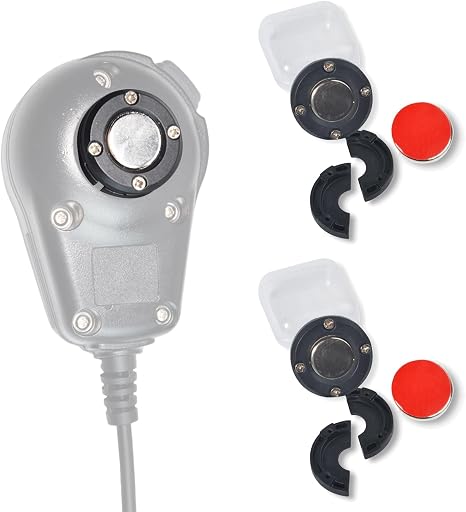 TWAYRDIO Magnetic Radio Mic Holder 2-Pack, Mobile Microphone Magnet Mount, CB Mic Hanger, for Motorola Kenwood Mics, Mounting Solutions for Car Truck Dash Board