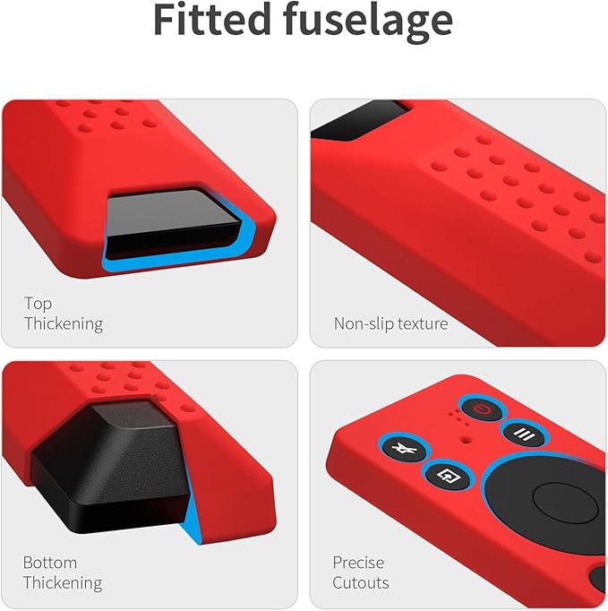 Silicone Cover for TCL RC813A Remote 2025 QM6K Series Remote Silicone Protective Skin Case Anti-Slip Cover with Lanyard(red)