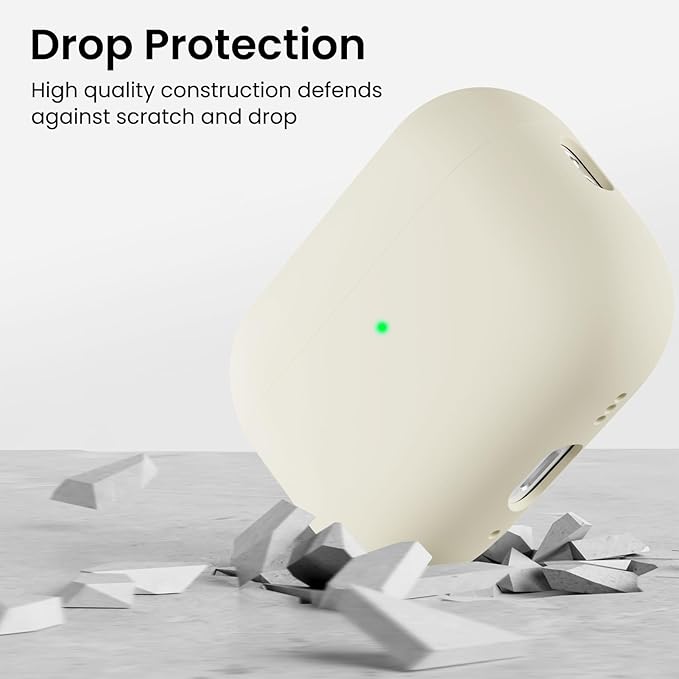 ORNARTO Compatible with AirPods Pro 3 Case 2025, Full Protective Hybrid Silicone for AirPods Pro 3rd Generation Case, Front LED Visible Skin Cover-Starlight