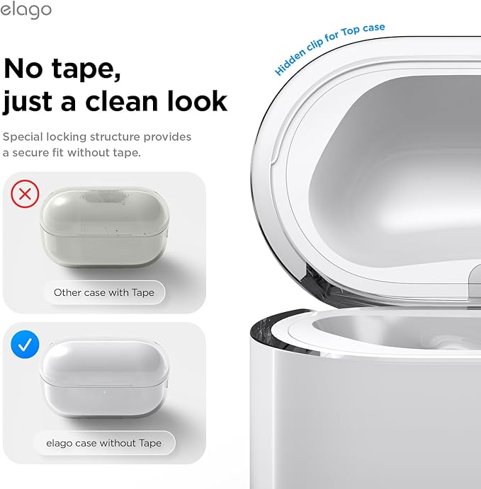 elago Clear Case Compatible with AirPods Pro 3 Case Clear Cover - Lanyard Included, Strap Included, Reduced Yellowing, Shockproof, Full Protection, Soft TPU (Transparent)