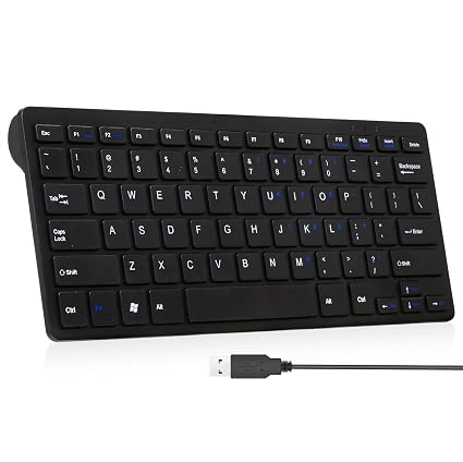 CUQI Mini Keyboard, Small Wired 78 Silent Scissor Keys, USB Interface Compact Keyboard for Android, iOS, Windows PC, Laptop, Raspberry Pi, Windows 10/8/7