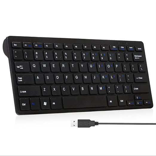 CUQI Mini Keyboard, Small Wired 78 Silent Scissor Keys, USB Interface Compact Keyboard for Android, iOS, Windows PC, Laptop, Raspberry Pi, Windows 10/8/7