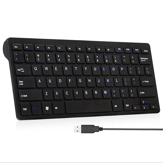CUQI Mini Keyboard, Small Wired 78 Silent Scissor Keys, USB Interface Compact Keyboard for Android, iOS, Windows PC, Laptop, Raspberry Pi, Windows 10/8/7