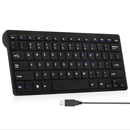 CUQI Mini Keyboard, Small Wired 78 Silent Scissor Keys, USB Interface Compact Keyboard for Android, iOS, Windows PC, Laptop, Raspberry Pi, Windows 10/8/7