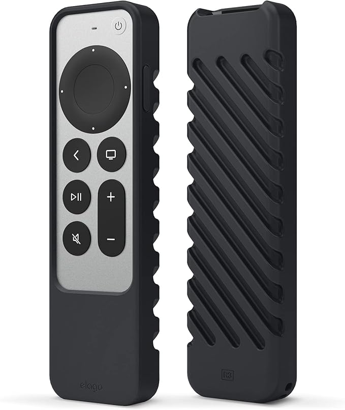 elago R3 Protective Case Compatible with 2022 Apple TV Siri Remote 3rd Generation, Compatible with 2021 Apple TV Siri Remote 2nd Gen - Lanyard, Great Grip, Shock Absorption, Drop Protection [Black]