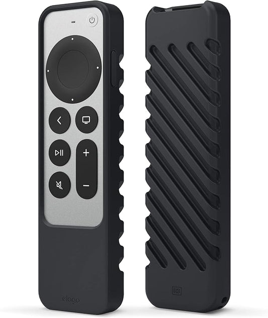 elago R3 Protective Case Compatible with 2022 Apple TV Siri Remote 3rd Generation, Compatible with 2021 Apple TV Siri Remote 2nd Gen - Lanyard, Great Grip, Shock Absorption, Drop Protection [Black]