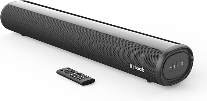 Sound Bar for TV, BT 5.0 Soundbar, 50 Watt 16 Inch Soundbars for Home Audio, Gaming, Projectors, TV Speakers Supports HDMI ARC/Optical/RCA/USB/AUX in and Sub Out Connection, Wall Mountable