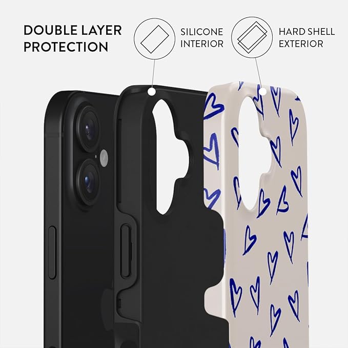 BURGA Phone Case for iPhone 16 - Cute, Trendy, Aesthetic, Pattern Phone Cover, Hard Shell Protection - fits Apple iPhone 16 Case for Women and Men