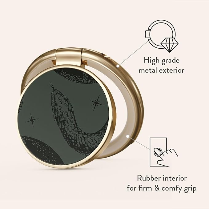 BURGA Cell Phone Ring, Holder Grip and Stand - Finger Phone Grip for Back of Smartphone Case, Kickstand 360 Rotation, Universal Ring for iPhone Samsung Galaxy Huawei Google Pixel, Stylish Accessories