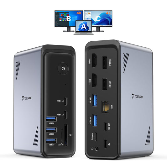 TobenONE 19-in-1 Laptop Docking Station Dual Monitor | USB Hubs - Image 1