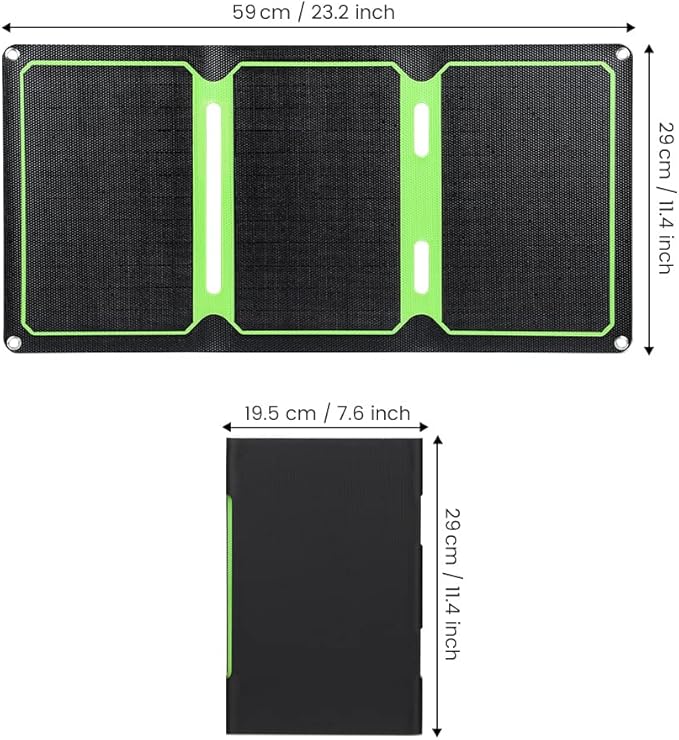 SUNYIMA Portable Solar Panels, 21W Monocrystalline Foldable Solar Panel Charger with USB QC3.0 Built-in Voltage Stabilization System for Smart Phone, Camping Lanterns, Small Fans Monitor