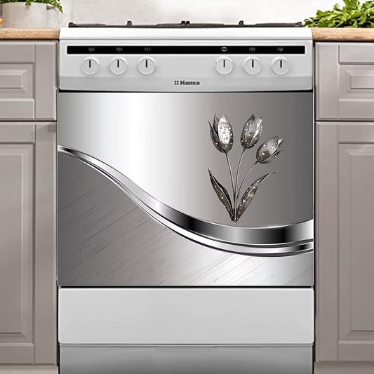 Generic Stainless Steel Effect Kitchen Decoration Dishwasher Cover Magnetic,Metal Flower Pattern Refrigerator Decor Magnet Sticker, Dishwasher Panel Decal, 23"" x 17"" Magnetic, Rimyy111-2