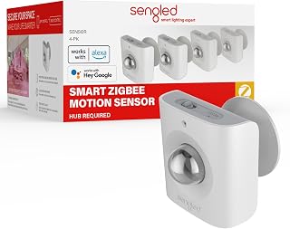 Sengled Zigbee Motion Sensor, Zigbee Hub Required, Pet Friendly, Works with SmartThings, Echo 4t'h, Hubitat or Echo Devices with Build-in Zigbee hub, 4 Pack