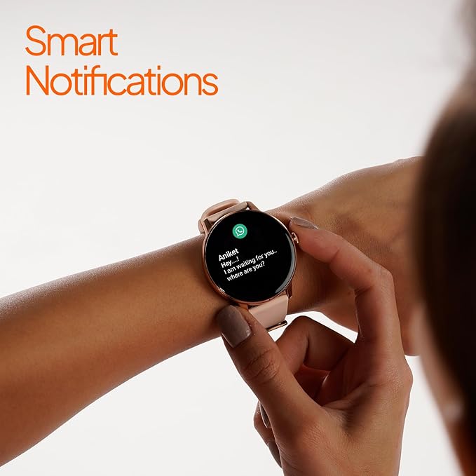 Fire-Boltt Phoenix Pro 35.3mm (1.39 inch) Bluetooth Calling Smart Watch, AI Voice Assistant, Metal Body with 120+ Sports Modes, SpO2, Heart Rate Monitoring. (Gold Pink)