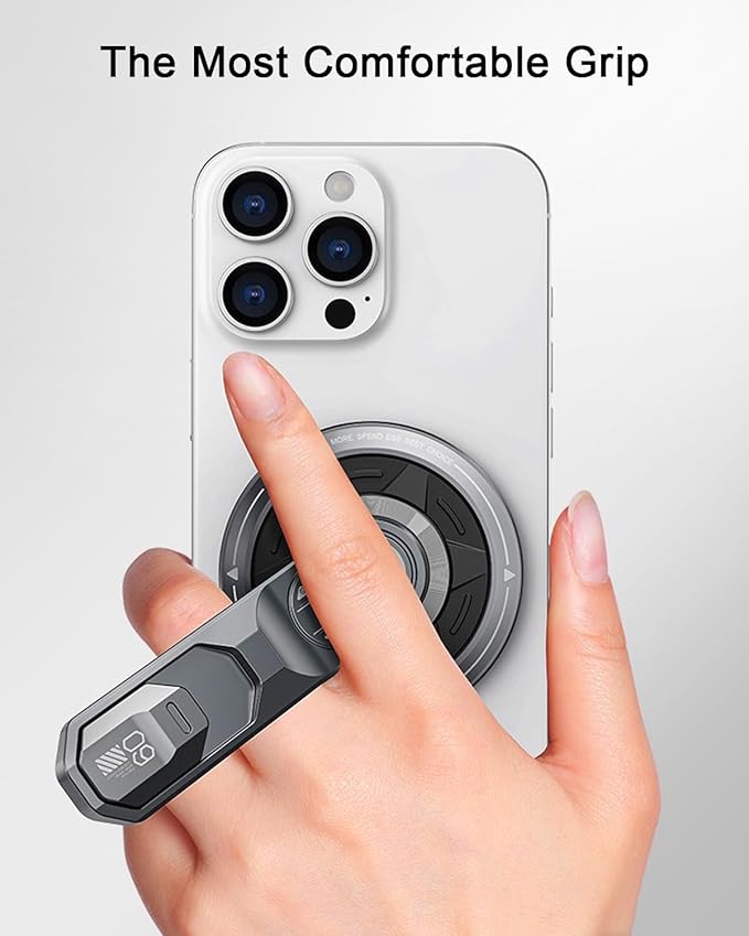 for MagSafe Phone Grip Stand, Strong Magnetic Finger Ring Holder Magnet, Fidget Toy Design, Desk Holder for Mag&Safe and Smartphone, Foldable Adjustable Kickstand